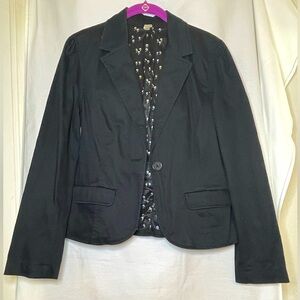 Old Navy Classic Black Women's Blazer with One Button and Front Pockets Size M